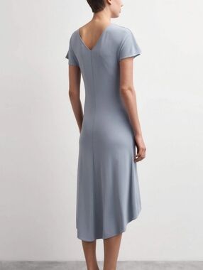 Tiger of Sweden cowl neck  jersey knit minimalist  High-Low midi length Dress